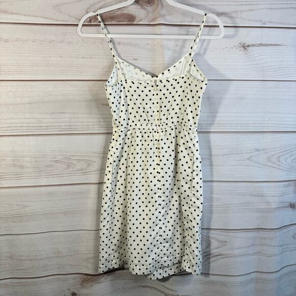 J.Crew White With Black Polka Dot Sleeveless Mini Dress Size 00 - Picture 4 of 8
